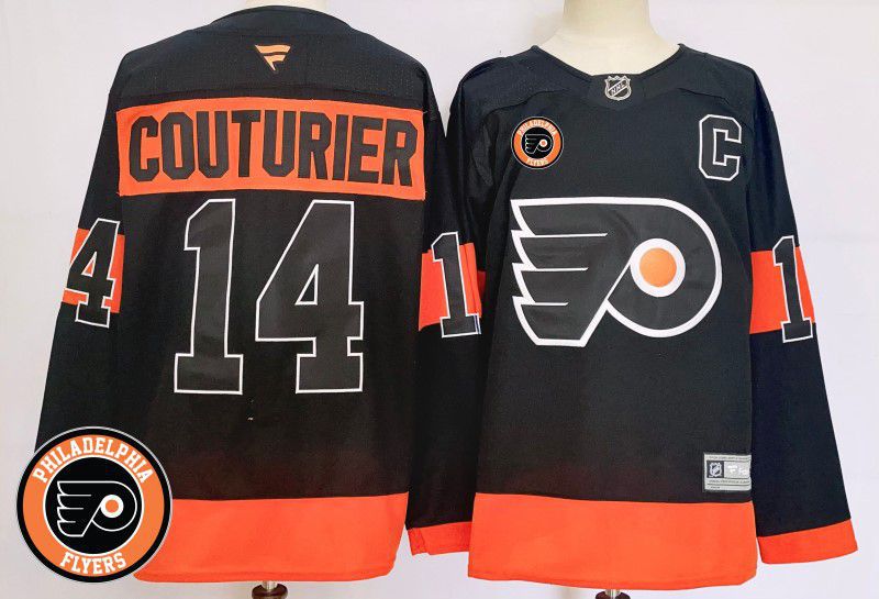 Men Philadelphia Flyers #14 Couturier Black Fanatics 2025 NHL Jersey style 2